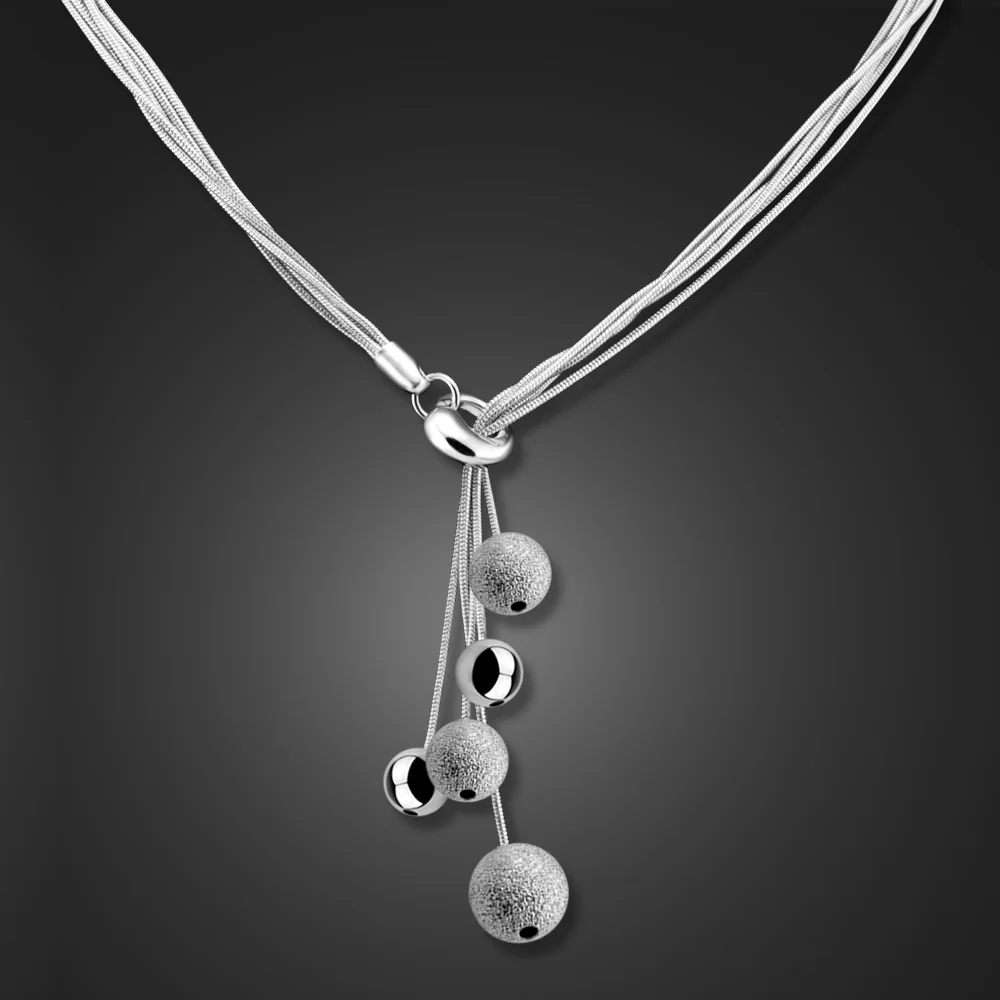 Женское ожерелье из серебра 925 пробы с подвесками в виде медведя