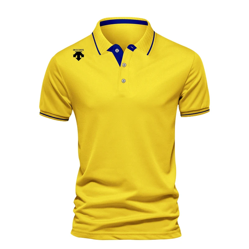 Embroidered logo brand polo shirt Men's summer cotton polo collar short sleeved high-end T-shirt top business shirt