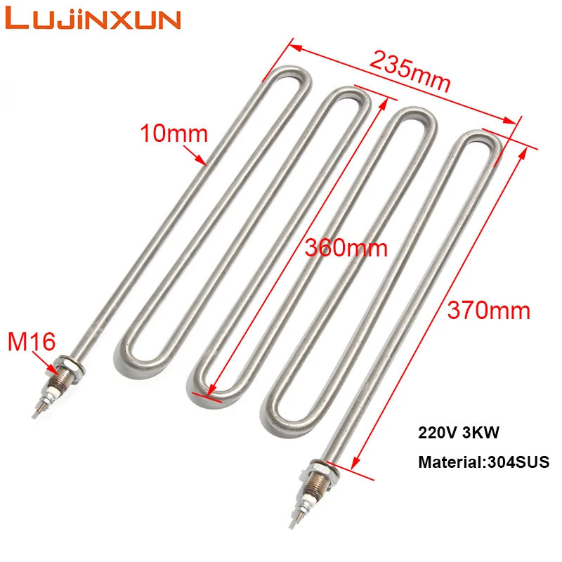 Фото LUJINXUN Все нагревательный элемент 304 SUS M12/M16 110 В/220 В/380 В M-типа, плита для лапши/пароварка для риса, электрическая трубка для нагрева воды, 1 шт. №3