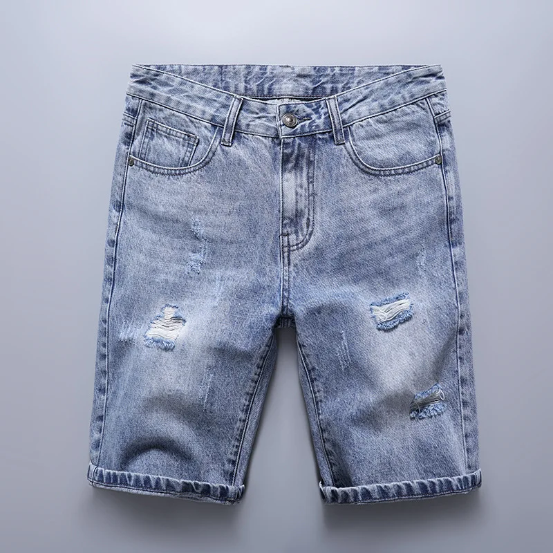 Men's Denim Pants Fashion Loose Wide Leg Jeans Casual Streetwear Printed Cross Trousers Pure Cotton Pants Baggy Men Jeans