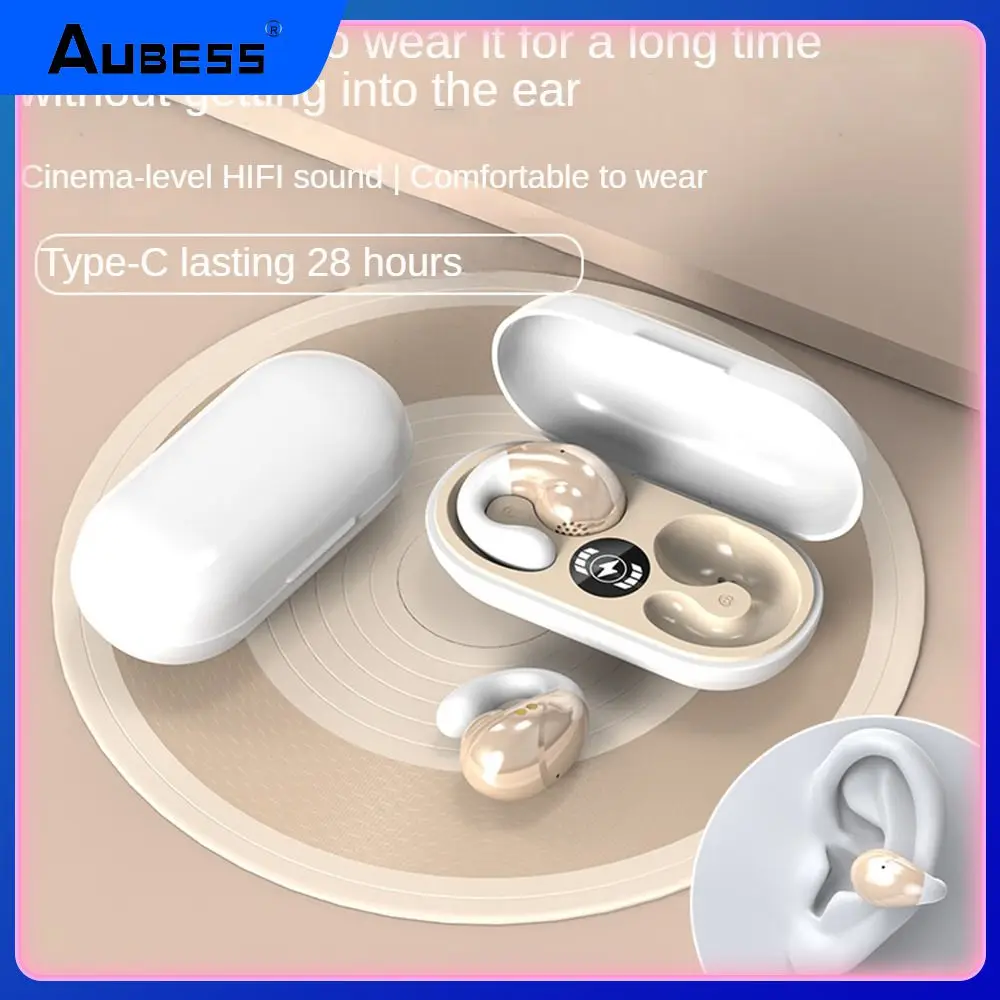 

Headset Charging Time 1-1.5h Ear Clip Design Headset No Sensation To Wear Touch Control Headset Stereo Sound Effects