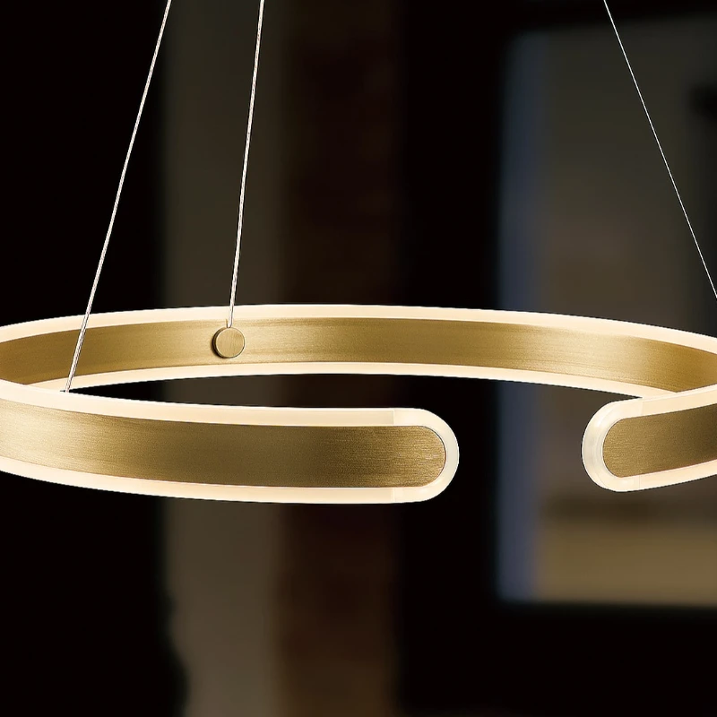

Gold LED Pendant Lamp Circular Pendant Light Hanging Lamp for Living Room Dining Room