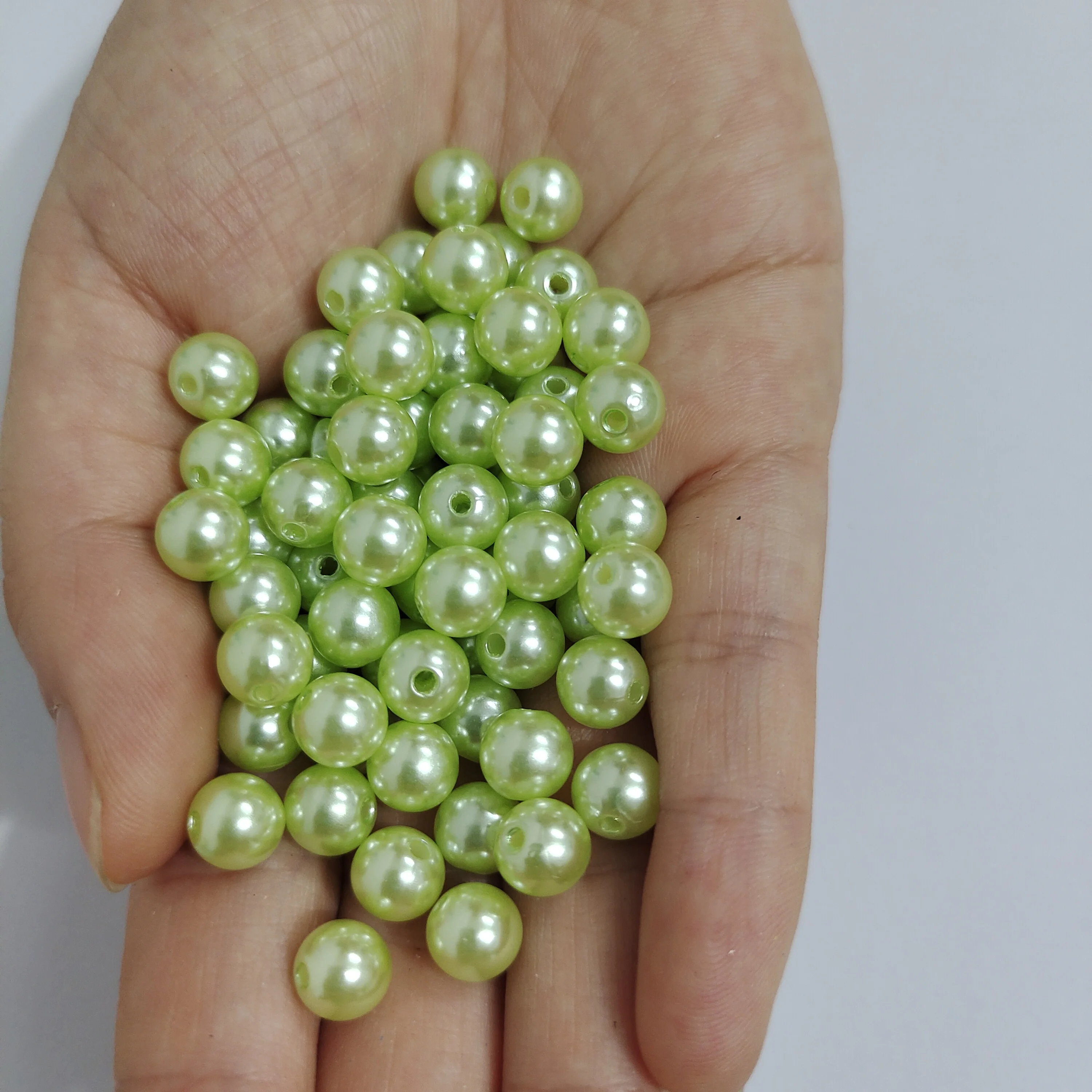 

Light Green 3-12mm Straight Hole Round Imitation Plastic Pearl Jewelry Accessories Beads