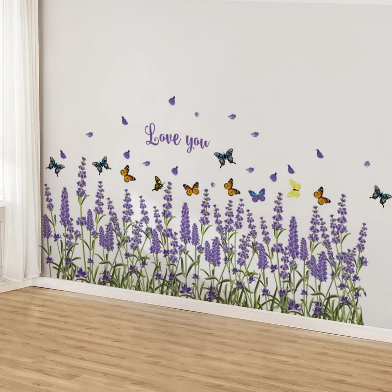 Фиолетовая Лавандовая бабочка искусственная кожа шкаф детская комната съемная