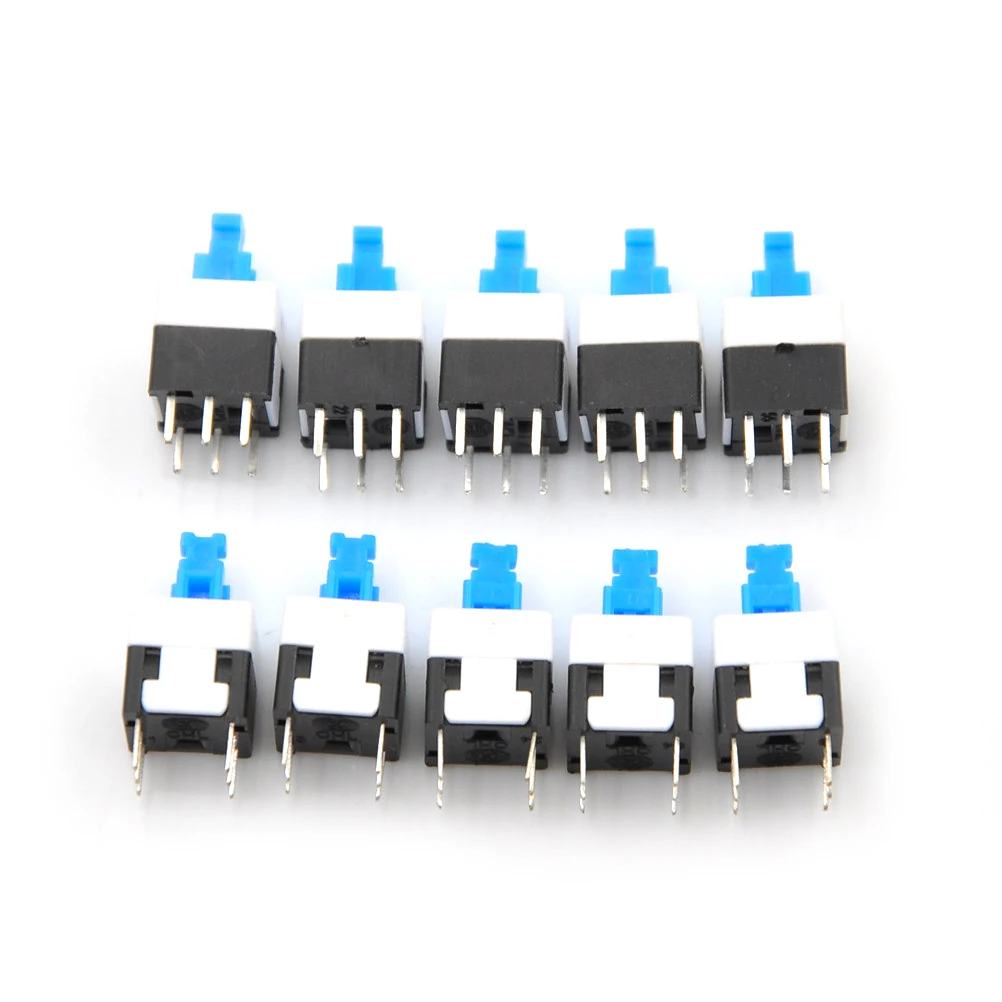 

10pcs/lot 6 Pin Mini Push Button Self-locking Switch Multimeter Switch Square 8x8mm
