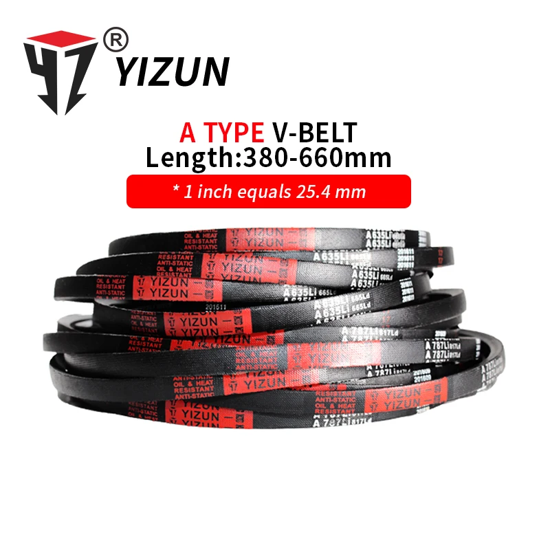 YIZUN A Type A380~660mm  Hard Wire Rubber Drive Inner Length Girth Industrial Transmission Agricultural Machinery V Belt