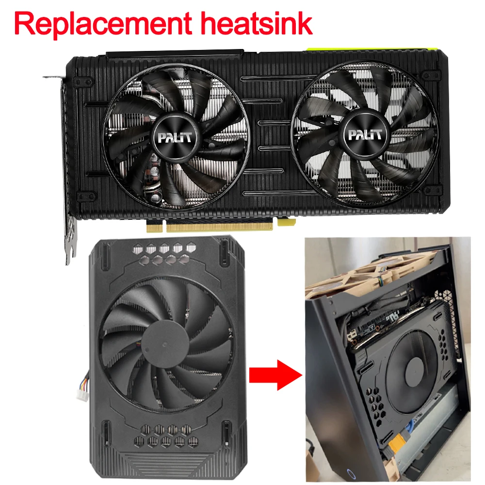 DIY радиатор RTX 3060ti вентилятор охлаждения для PALIT GeForce RTX3060 Ti двойной вентилятор видеокарты радиатор охлаждения для помещения в чехол ITX