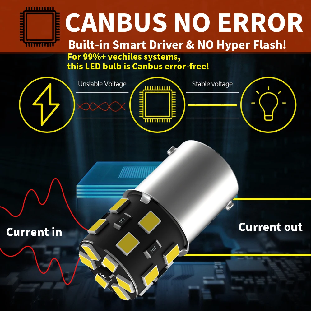 Светодиодная лампа задсветильник хода P21W 7506 BA15S Canbus для Volvo C30 C70 S40 S60 S70 S80 V40 V50 V60 V70