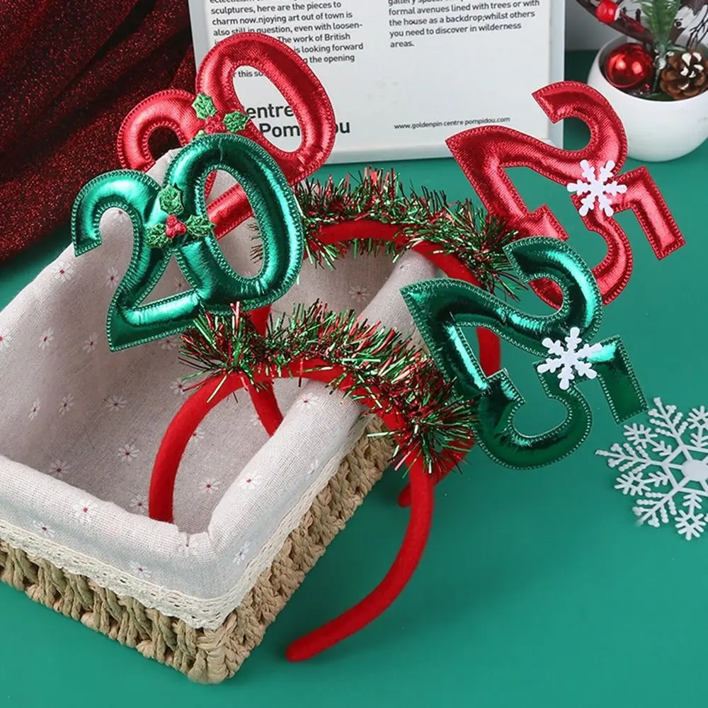 Повязка на голову с блестками 2024 Новым годом пластиковый головной убор буквами