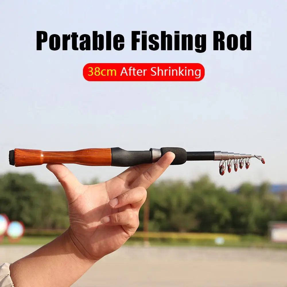 

1.3m 1.6m 1.8m Portable FRP Material Ceramic Ring Casting Spinning Wooden Handle Lure Rods Fishing Equipment Fishing Rod