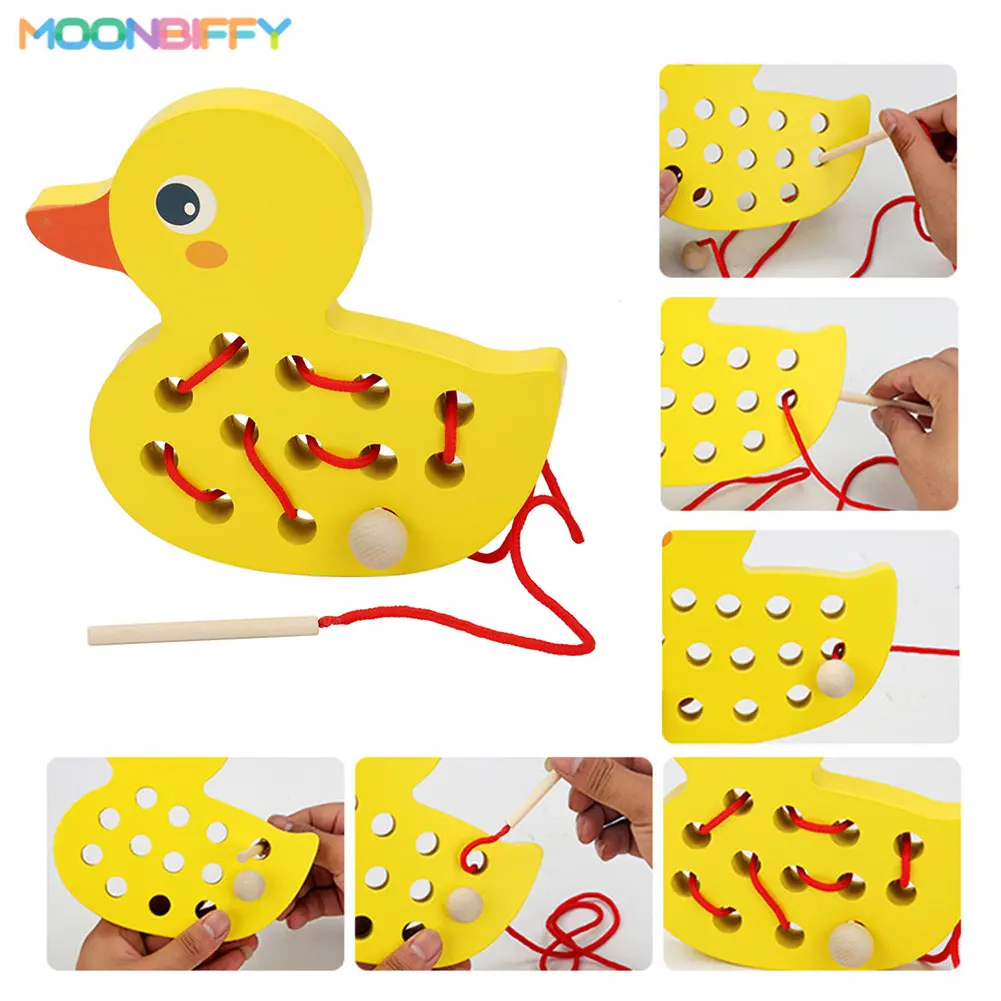 

Деревянная доска для нарезки уток, игрушки, деревянные блоки, пальцы, гибкая тренировочная доска Монтессори для мелкой моторики, образовательный подарок, 1 комплект