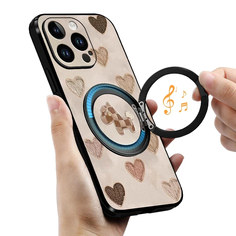 Фото Противоударный чехол-подставка для телефона iPhone 17 16 Pro Max 13 12 11 Pro XR XS Max, чехол на палец, кольцо, любовь, сердце, лошадь, funda carcasa, новинка №1