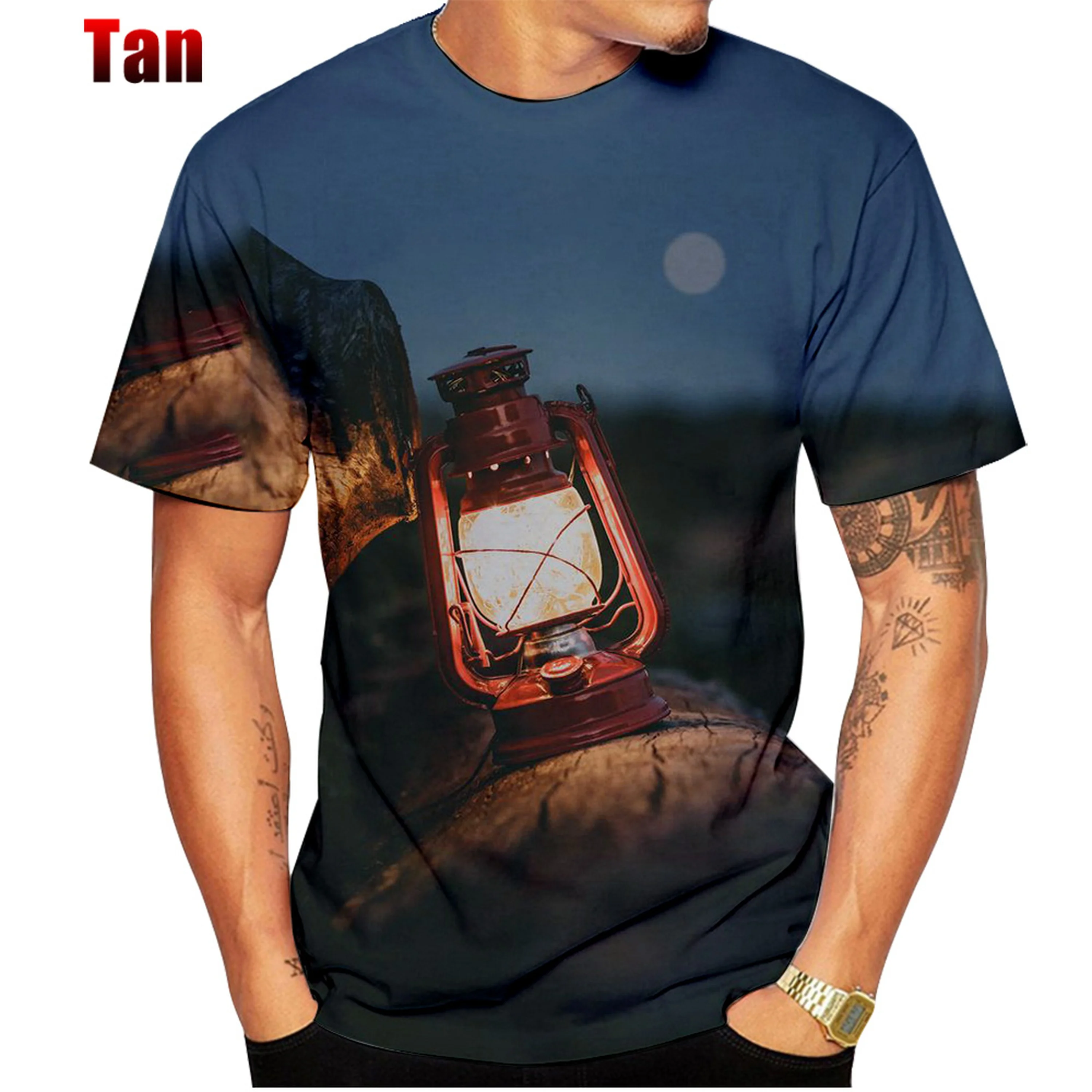 

Новинка 2022, мужская и женская модная лампа с 3d принтом, с короткими рукавами, приталенная, с принтом, трендовая масляная лампа XS- 5XL