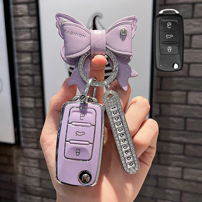 

Tpu Car Key Case Cover for VW Volkswagen Polo Tiguan Passat B5 B6 B7 Golf 4 5 6 MK6 Jetta Lavida for Skoda Octavia Keychain