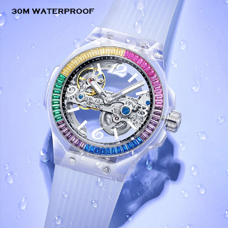 

HANBORO ladies watch top brand luxury waterproof luminous mechanical watch silicone strap fashion women automatic wantch