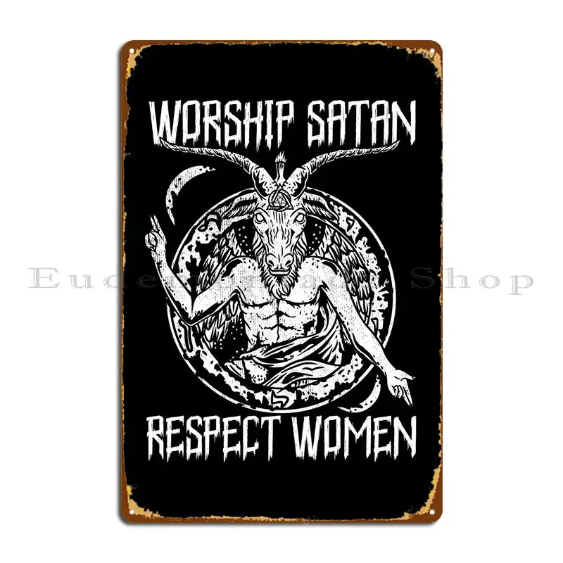 

Поклонение сатане уважение металлический налет дизайн настенный Декор на заказ гостиная оловянный знак плакат