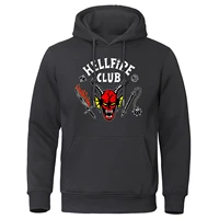 hellfire club personality hoodie men autumn comfortable sweatshirts loose pullover clothing hawkins school printed tracksuit man