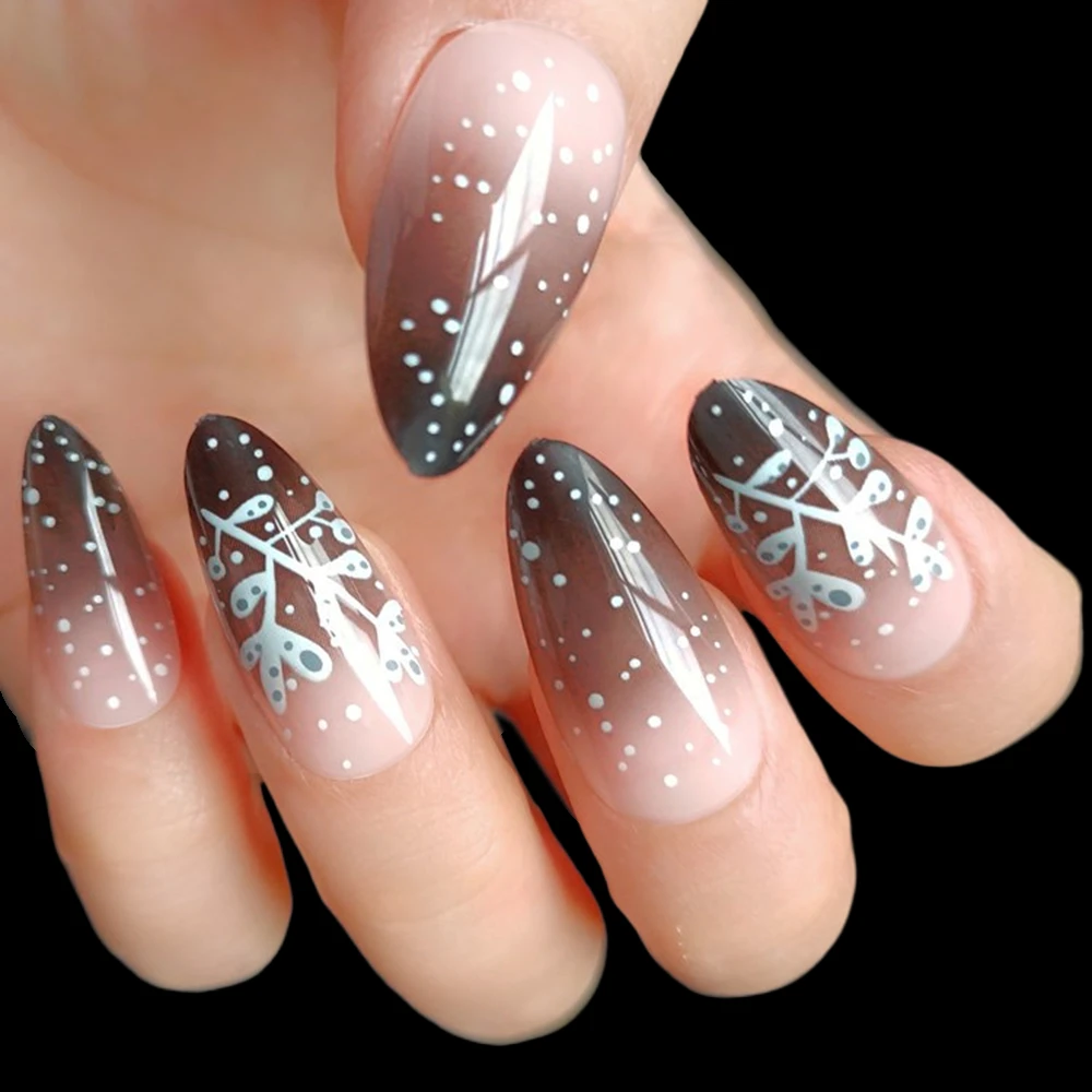 Накладные ногти Soumissionner 24 Pcs Французский маникюр