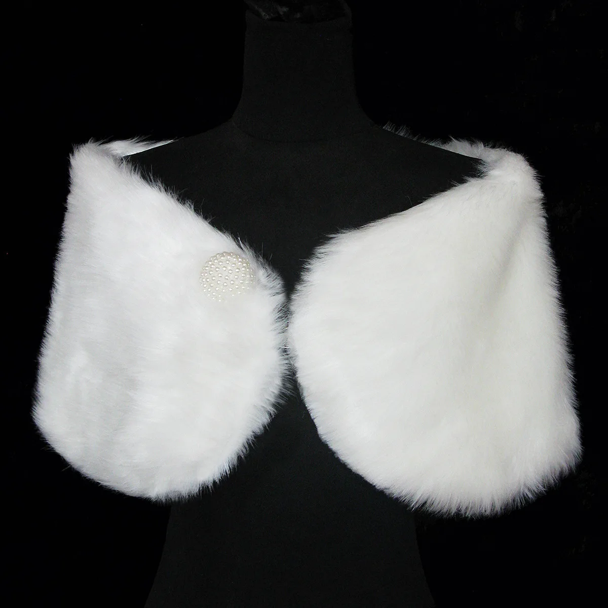 Elegant Women Wedding Jackets White Black Faux Fur Accessory Bridal Shawl Wraps Cape Winter Evening Party Coat Cloak images - 6