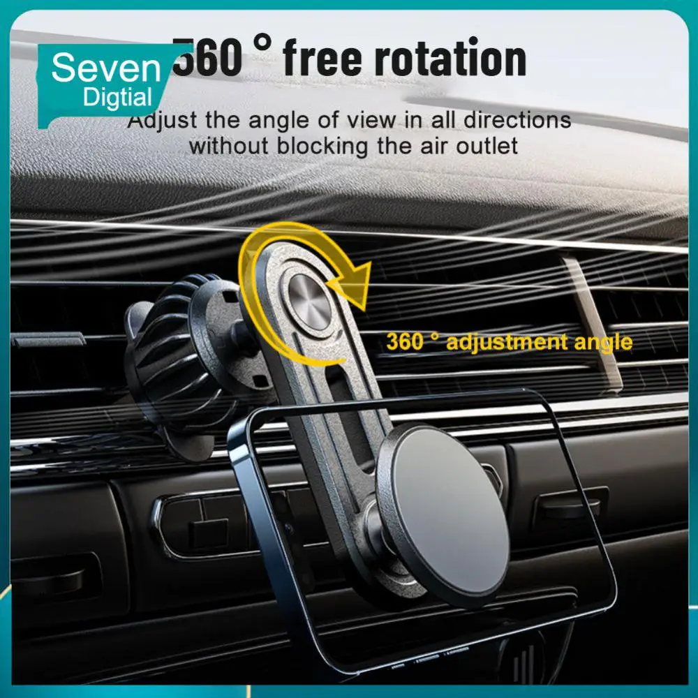 

Magnetic Rotating Aluminum Alloy Holder Universal Portable Magnetic Suction Vehicle Support Multinational Car Interior