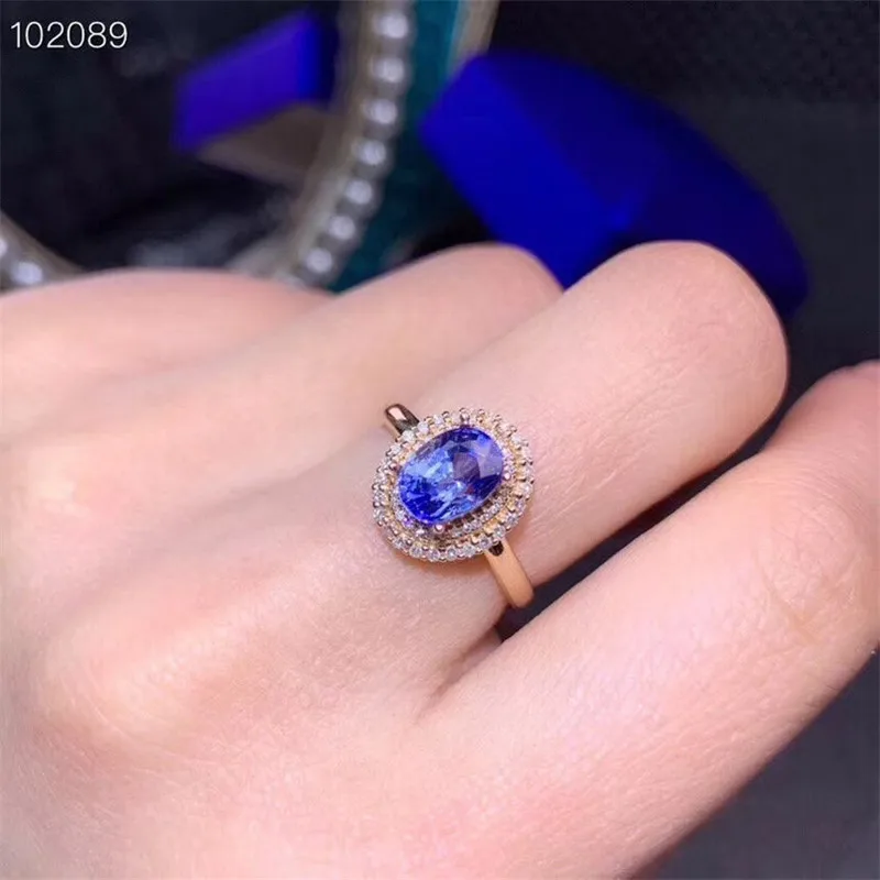 

Women's Ring Classic Rose Plated Royal Blue Cubic Glass Filled Cooper Ring for Women Girls Fashion Wedding Party Jewelry Gift