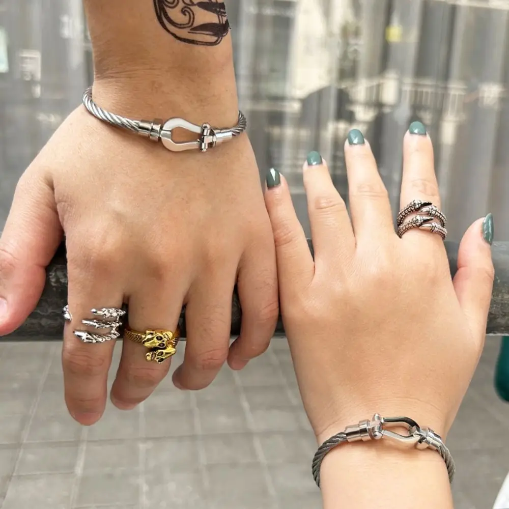 

Wire Chain Stainless Steel Jewelry Knot Cable Couple Bracelets Horseshoe Bracelet Magnet Clasp Bangles