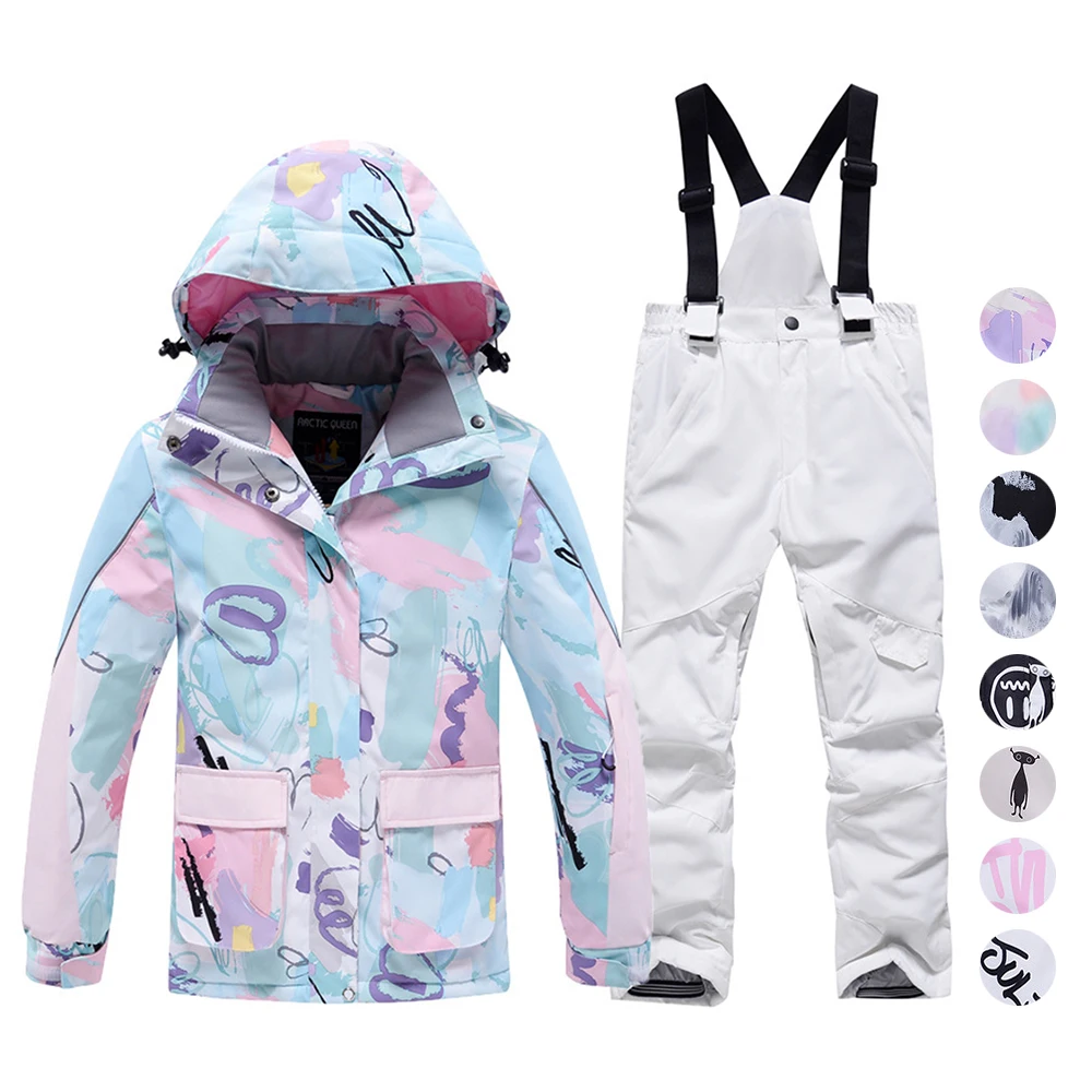 Coat Pants Waterprof Windproof Warm Children Outdoor Sportwear Snowboard Suits Set