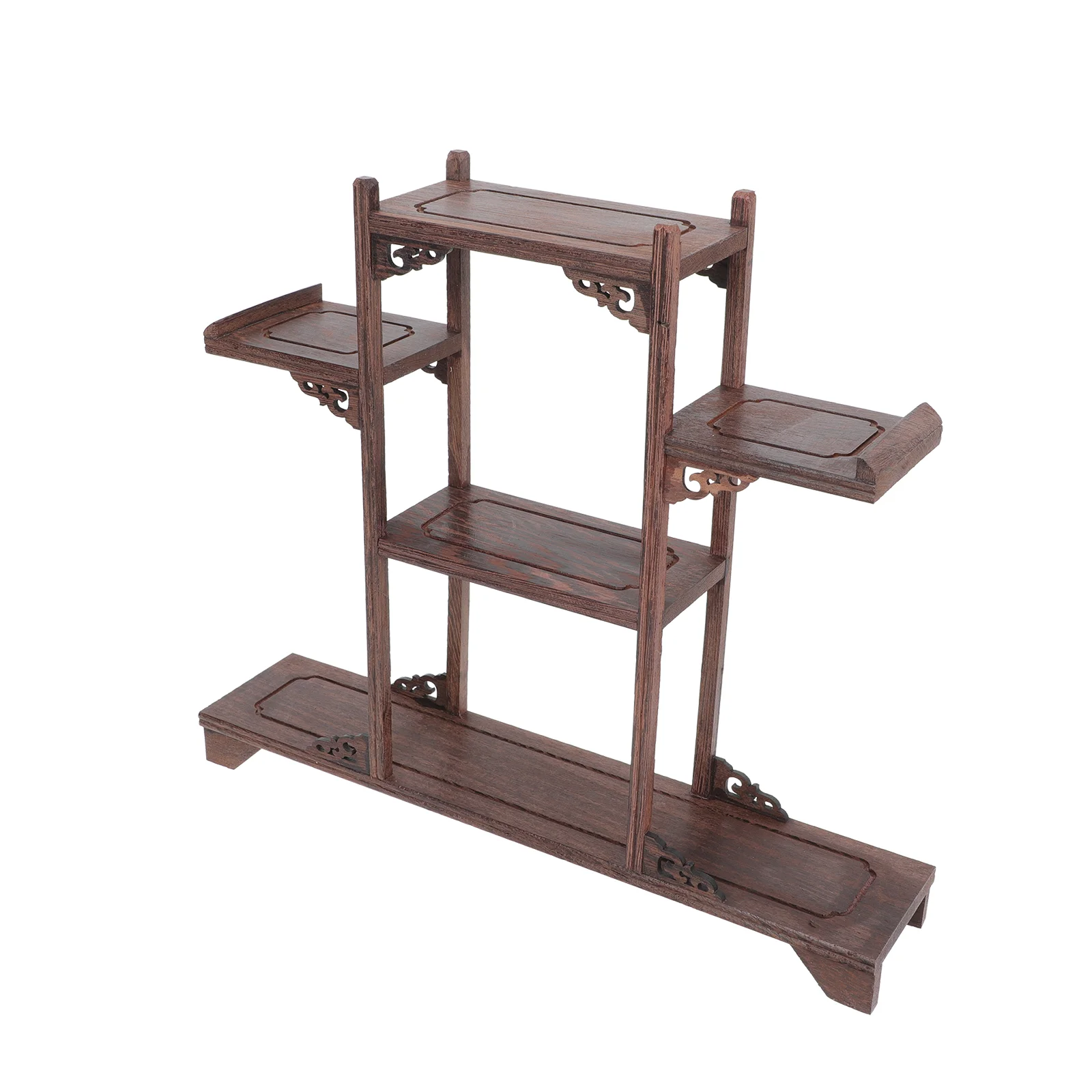 

Wenwan Display Stand Holders Vintage Storage Shelf Curio Showing Wooden Crafts