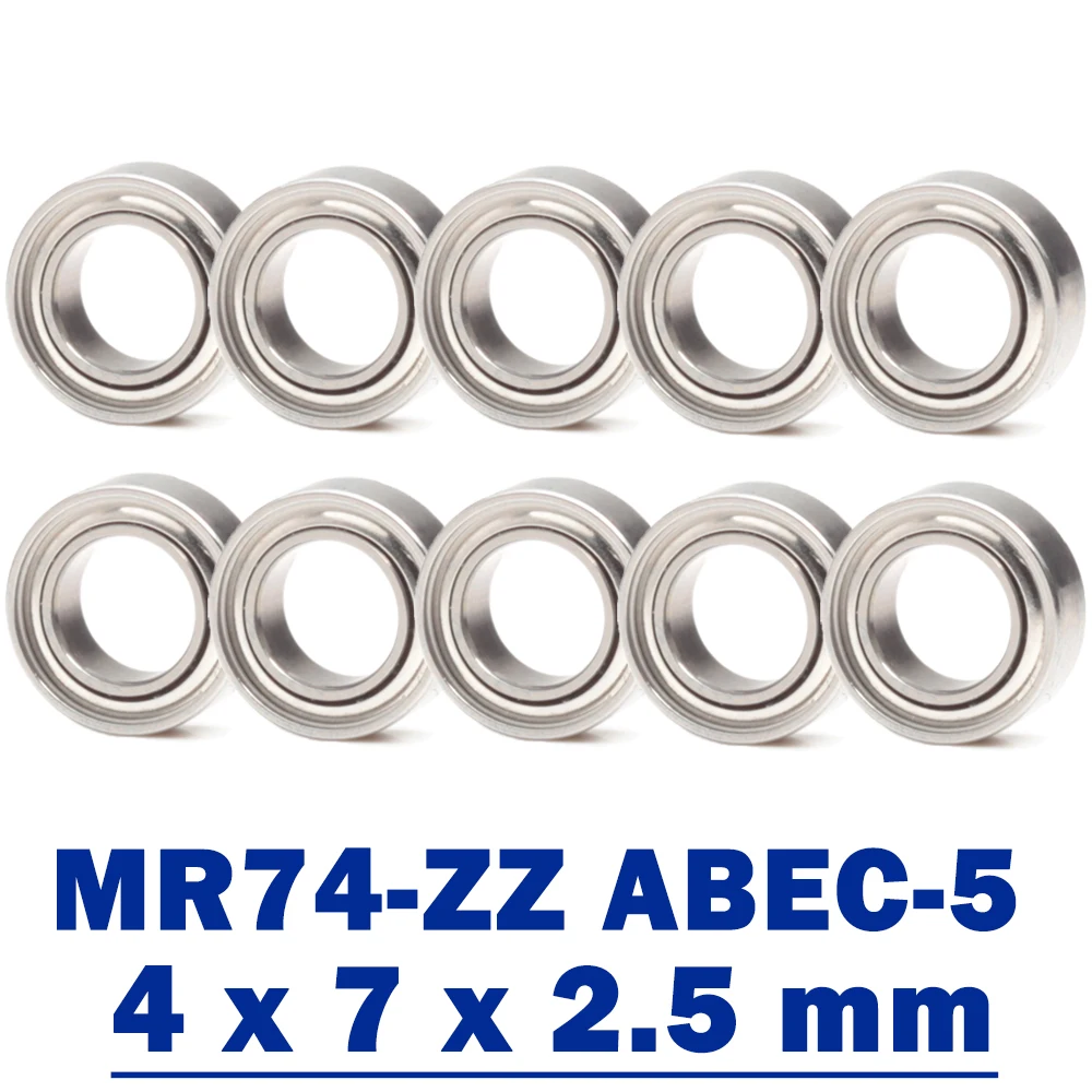 MR74ZZ подшипник 4*7*2 5 мм (10 шт.) ABEC-5 миниатюрные MR74 Z ZZ высокоточные MR74Z