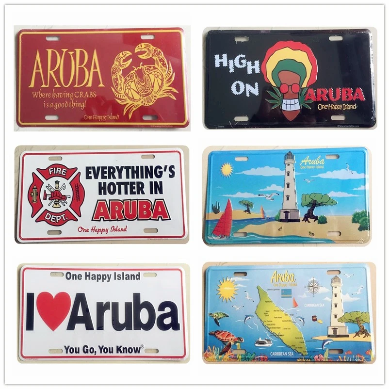 

I LOVE ARUBA Plaque Vintage Metal Tin Signs Car Bar Cafe Home Decor Wall Stickers Art Poster Iron Billboard Plates 30x15 cm