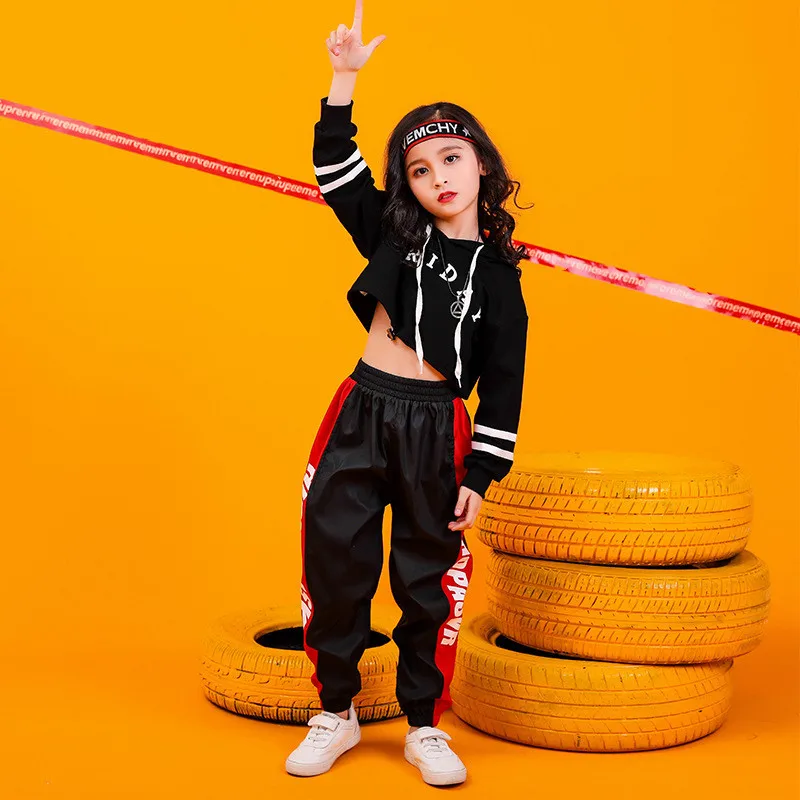 Детская спортивная одежда толстовка черные и красные толстовки укороченный топ