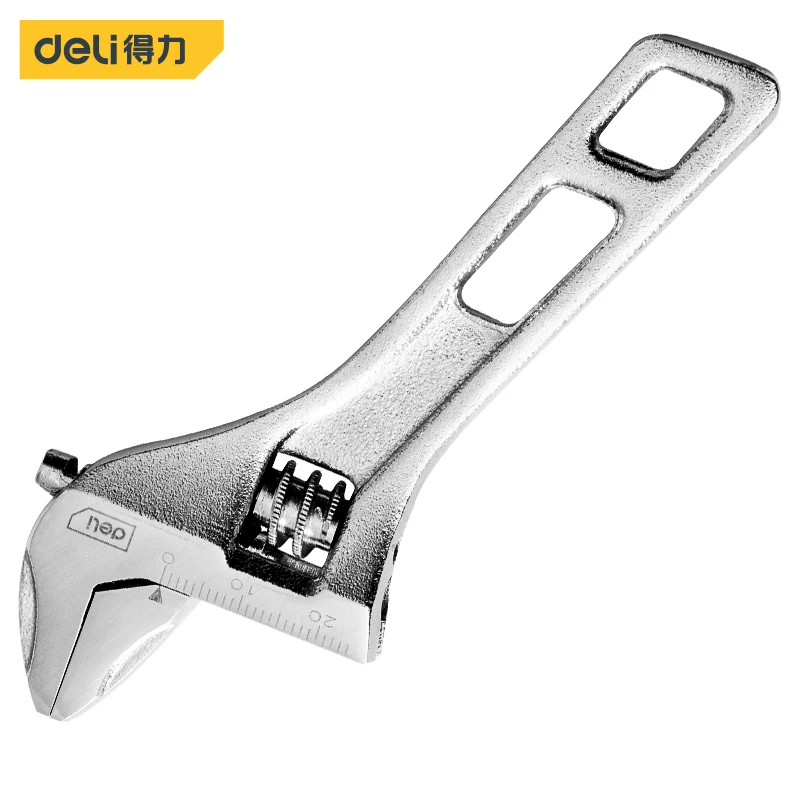 Deli 1Pcs Universal Adjustable Wrench Home Carbon Steel Spanner Car Workshop Maintenance Large Opening Wrench Repair Hand Tools