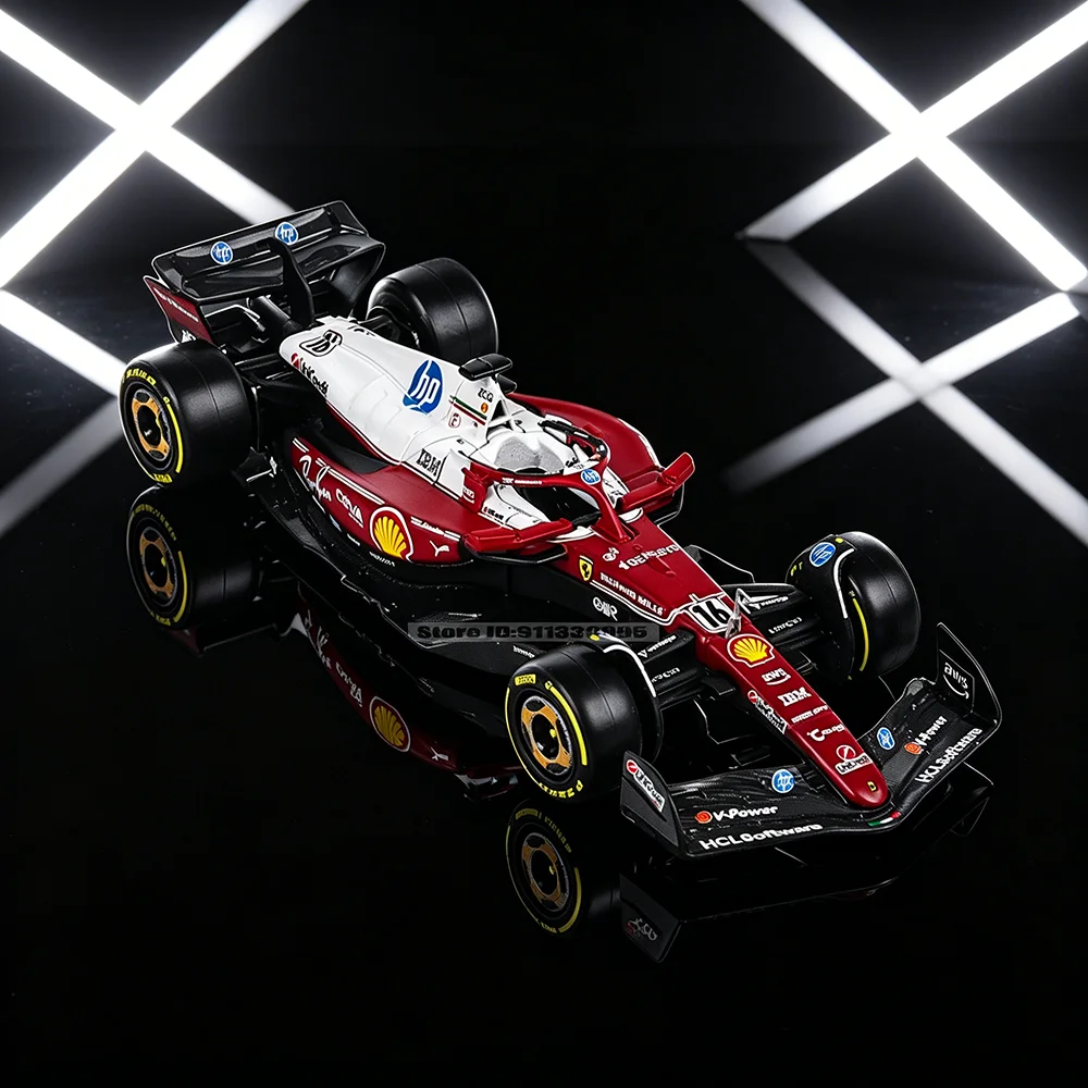 Фото Bburago 1:43 F1 Scuderia Ferrari HP SF25 Монца # 16 Шарль Леклерк # Коллекционная модель автомобиля Lewis Hamilton из сплава, литая под давлением, 44 см №5
