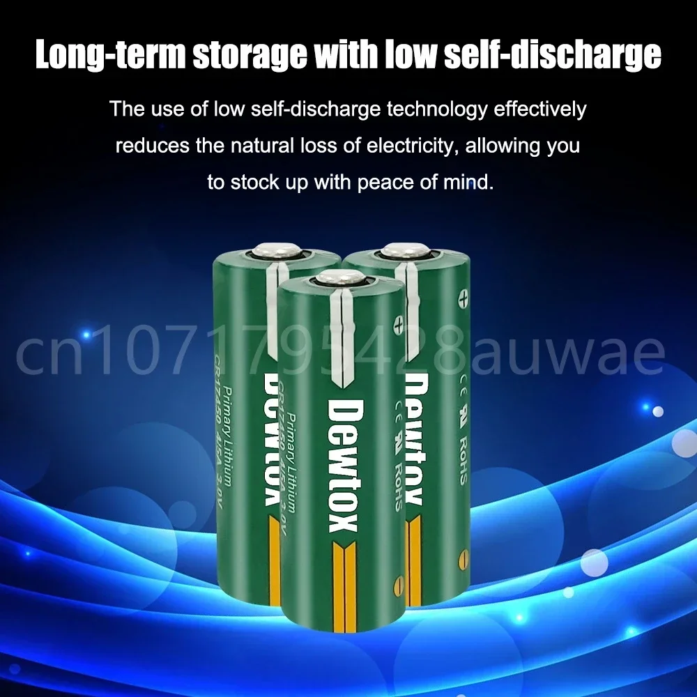 10PCS 3V CR17450 4/5A lithium manganese column Battery water meter Heating Water RAM memory PLC