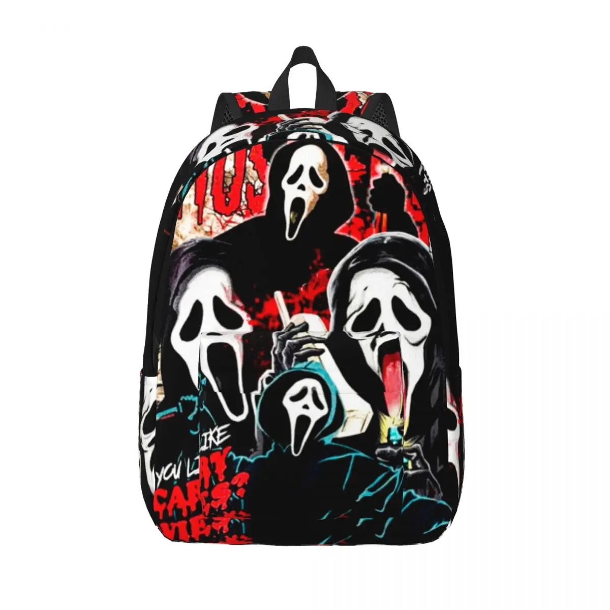 

Ghostface Halloween Fashion Backpack Durable High School Business Horror Scary Daypack for Men Women College Shoulder Bag