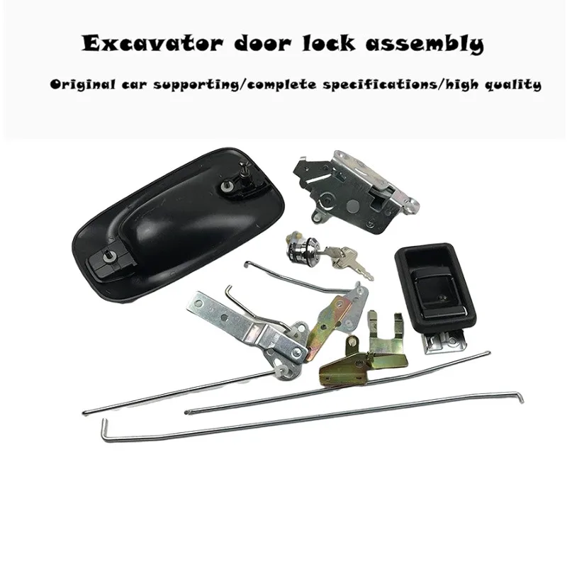 

New Cab Door Lock Assembly Lock Block Cylinder Internal and External Handle For Sumitomo Excavator SH120 200a3 240 300a3-C3-Z3