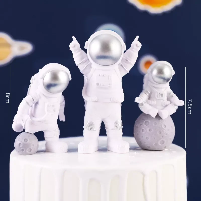 

Astronaut Cake Topper Space Universe Planet Series Cake Toppers For Outer Space Birthday Party Dessert Props Festive Decorations