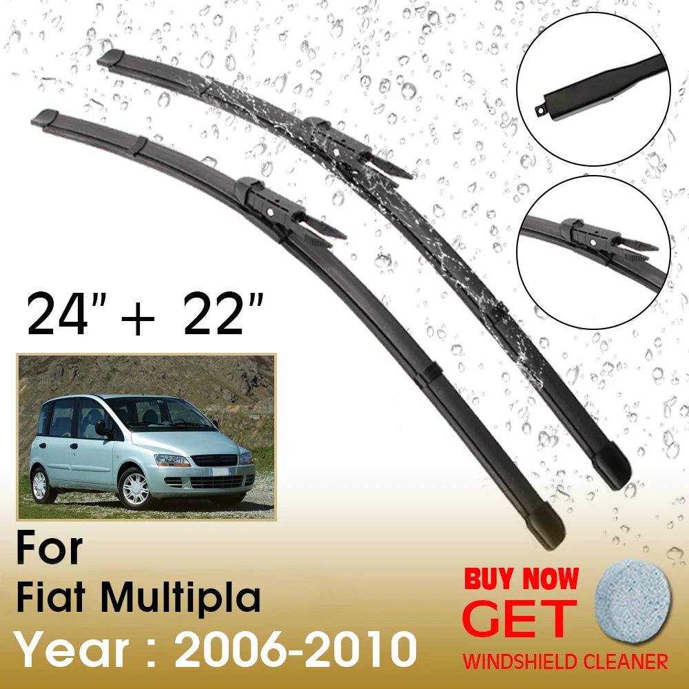 

Car Wiper Blade For Fiat Multipla 24"+22" 2006-2010 Front Window Washer Windscreen Windshield Wipers Blades Accessories