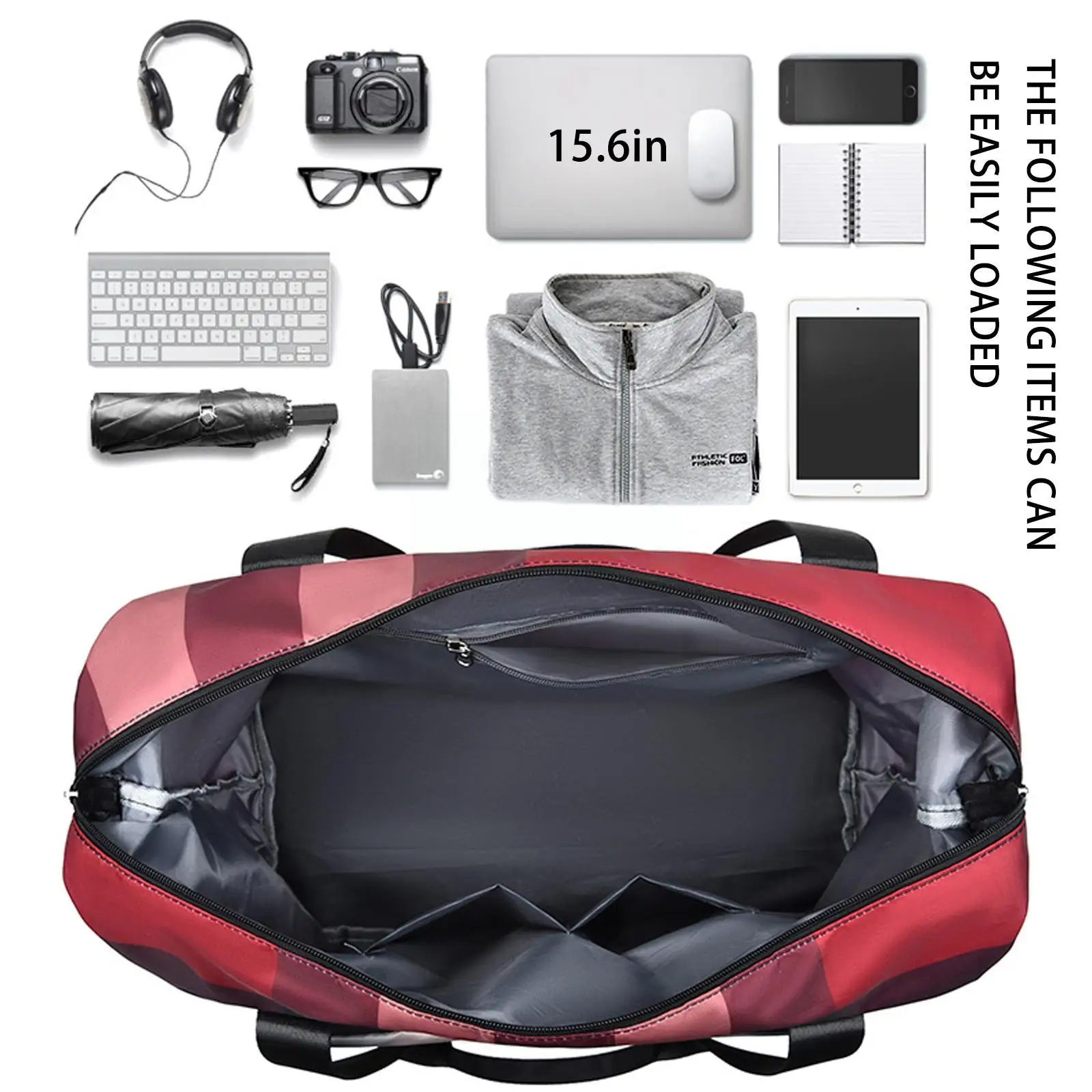 

Складная дорожная сумка большой вместимости, легкий спортивный мешок из ткани Оксфорд в полоску для сухой и влажной уборки, водонепроницаемая сумка J6Y0