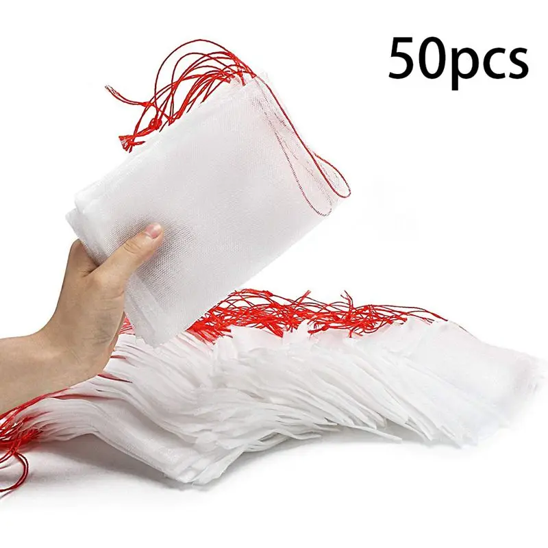 50PCS/Lot Garden Netting Bags Fruit Barrier Cover Bags for Grape Fig Flower Seed Vegetable Protection From Insect Mosquito Bugs