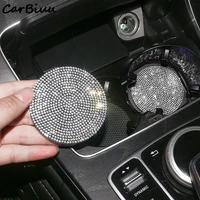 2pcs set diamond car coaster water cup slot non slip mat silica gel pad cup holder mat car gadget car interior accessories