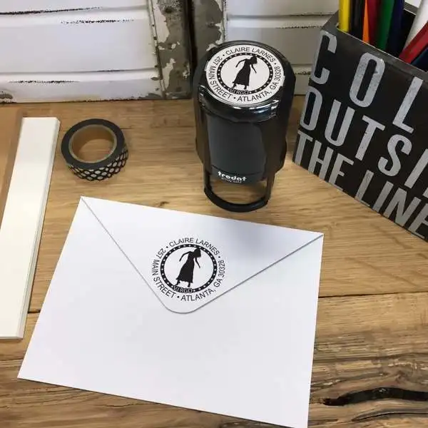 

Personalized Round Self-Inking Rubber Stamp - Virgo