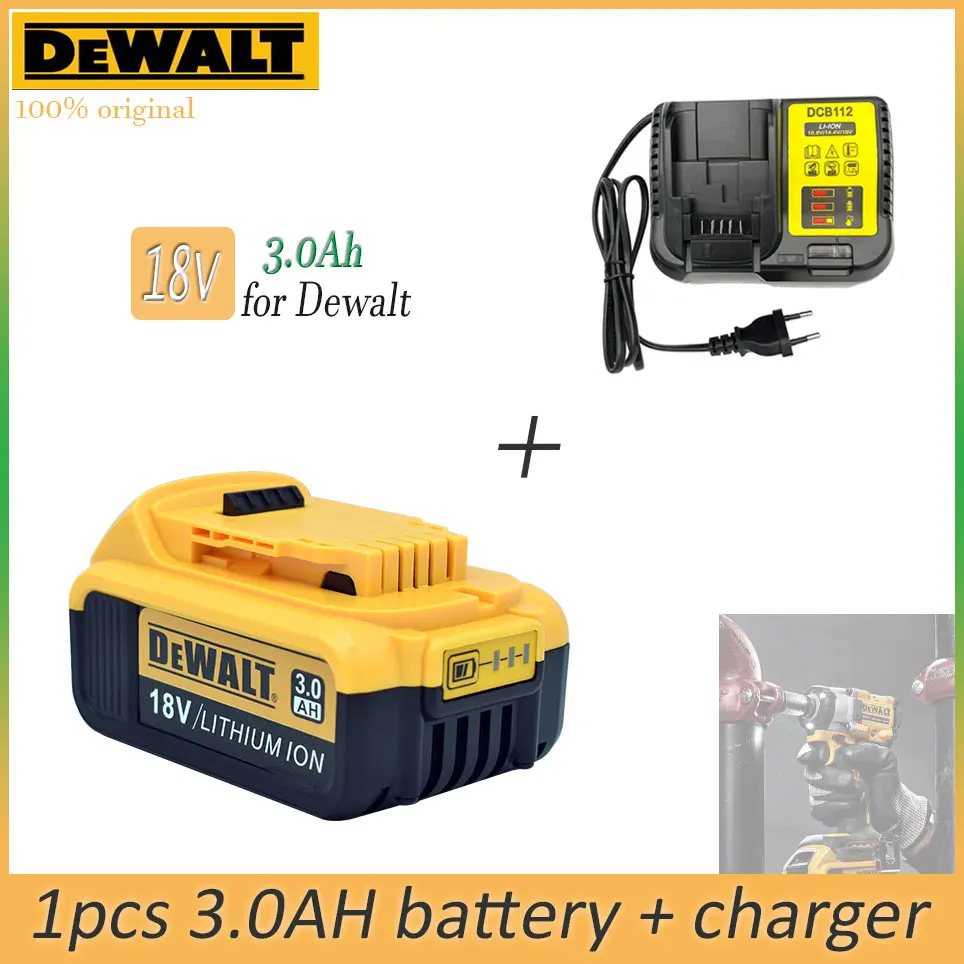 

100% Brand new Dewalt electric tool battery with 18v/20v 3Ah/4Ah/5Ah/6Ah li-ion battery replaceable DCB205 DCB201 DCB203+Charger