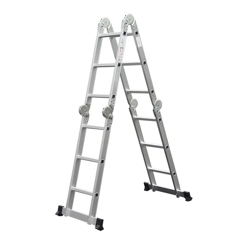 4*4 Multifunctional Folding Ladder Thickened Aluminum Alloy Household Ladder Joint Telescopic Ladder Telescopic Herringbone
