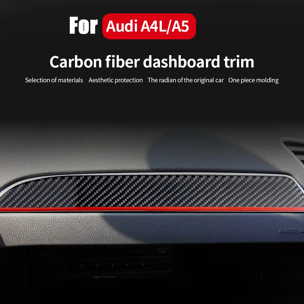 

Carbon Fiber For Audi A4 B8 2009-2016 Car Door Trim Cover Copilot Dashboard Automobile central console cover Car Accessories