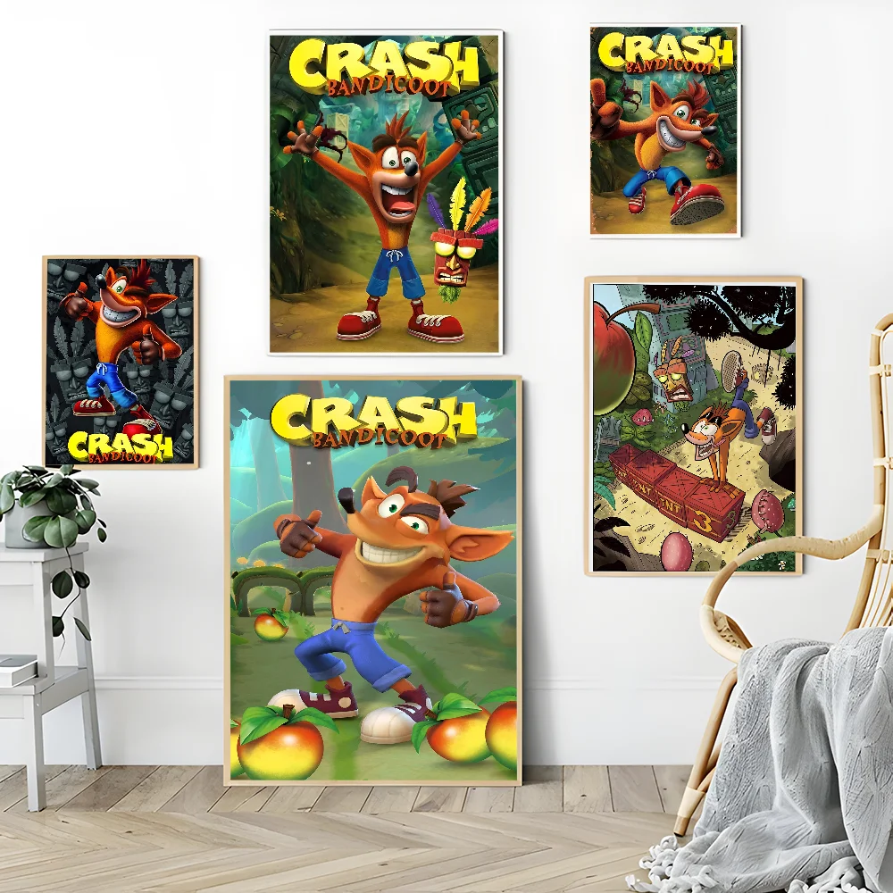 C_crashs _ B- Bandicoot Game хорошее качество печати и постеры HD плакат настенная живопись