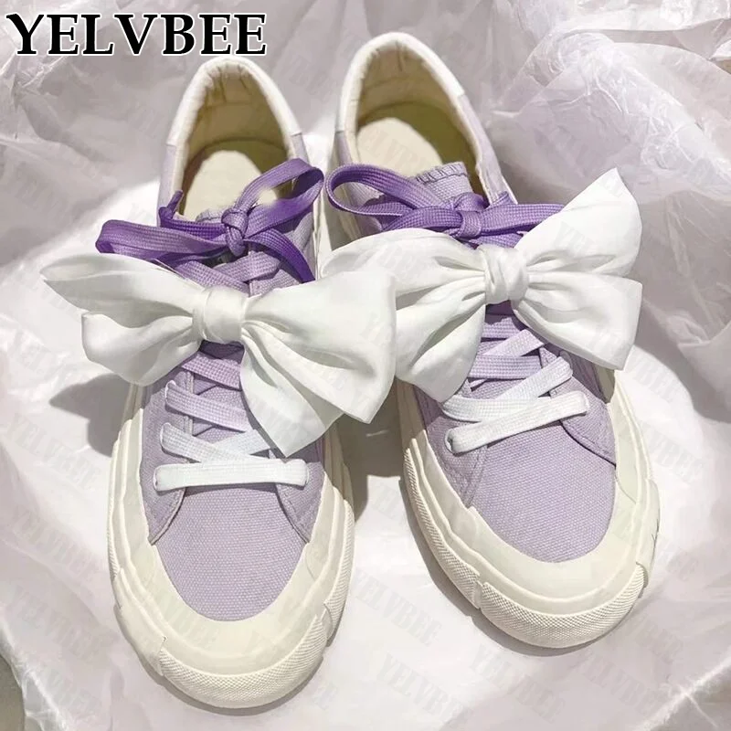 

Женские парусиновые туфли на платформе, повседневные туфли на плоской подошве, со шнуровкой и бантом, для прогулок, весна-лето 2022