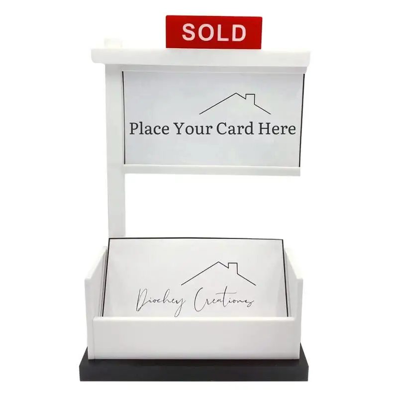 

Card Holder Stand Business Cards Display Stand Card Holder Desk Fine Workmanship Two-Level Design Eye-Catching Spacious Room For