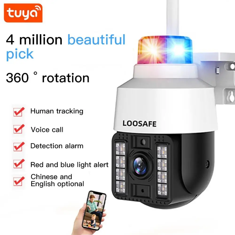 

NEW HOT Tuya 3MP 360° Panoramic Camera Lamp Home Security Surveillance Camera Wireless 4X Zoom Motion Detection Lamp Wifi Camera