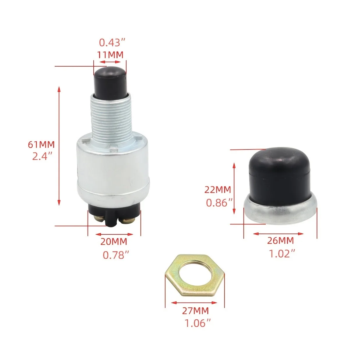 Фото 60A 12V DC переключатель зажигания стартера грузовик запуск двигателя водостойкий Push Boat стартер звуковой сигнал сменная кнопка автомобильный переключатель №3